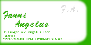 fanni angelus business card